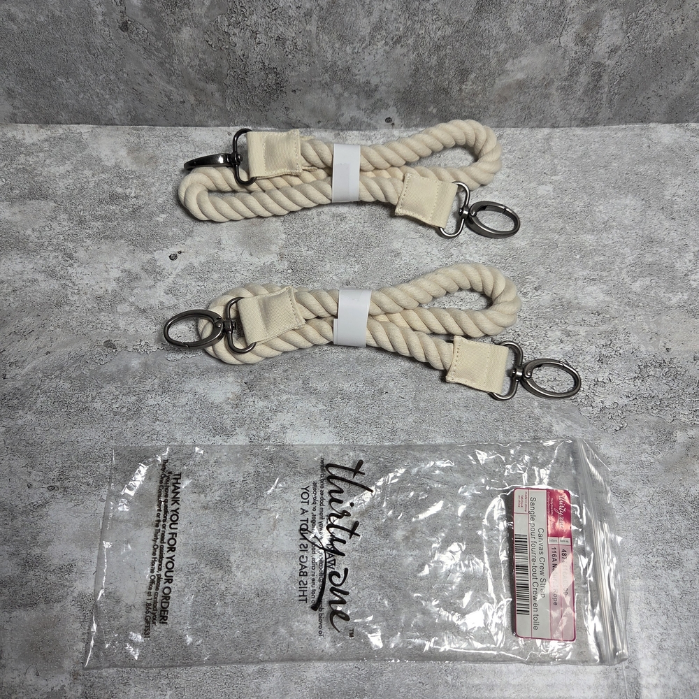 Thirty-One Natural Rope Canvas Double Straps (2 in Pack) NWT